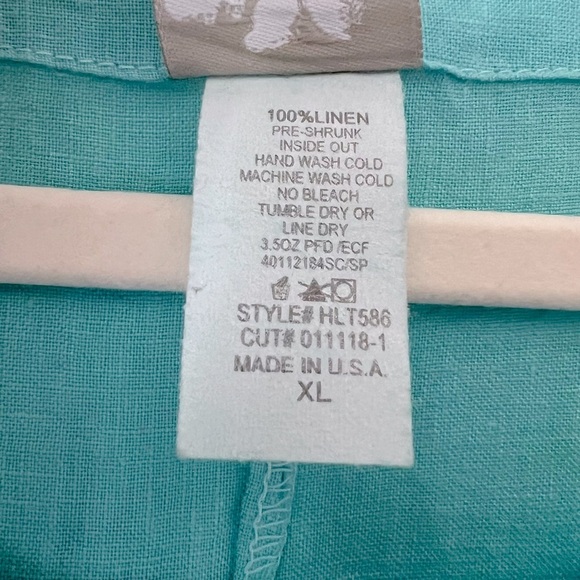 Match Point USA Aqua Women's Linen Oversized Lagenlook Top Large Pockets Summer - Picture 11 of 11